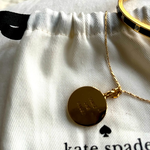 KATE SPADE SKIRT THE RULES BLACK PENDANT AND BANGLE BRACELET SET - Picture 4 of 5
